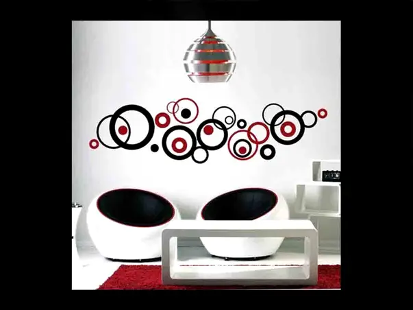 sticker perete cercuri rosty