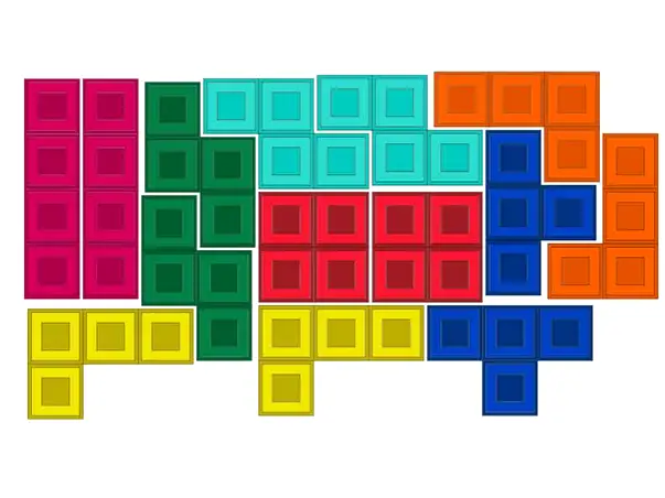 sticker perete colorat tetris