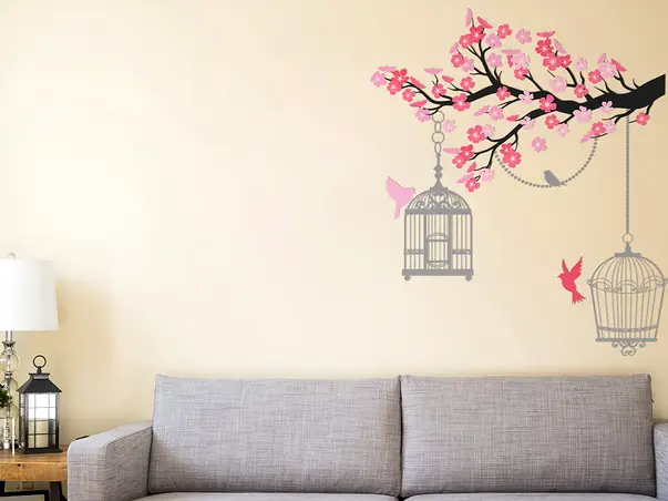 sticker perete creanga inflorita