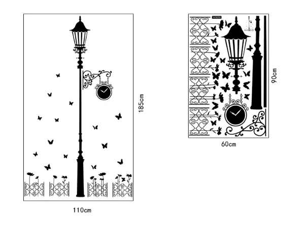 sticker perete felinar cu ceas