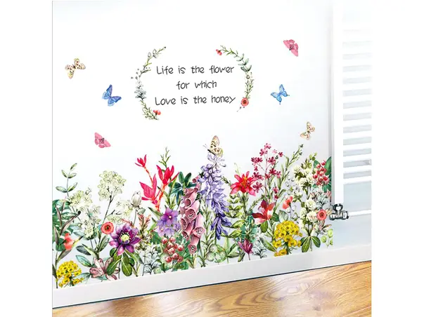 sticker perete flori de camp multicolore