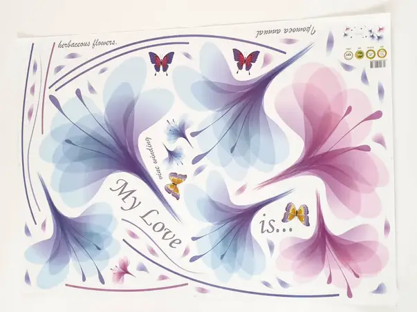 sticker perete flori mov