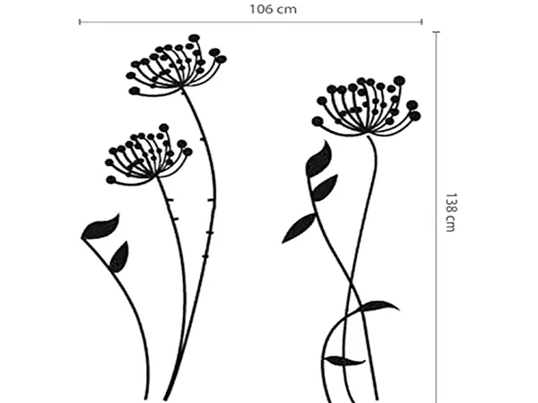 sticker perete flori negre
