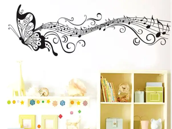 sticker perete fluture negru