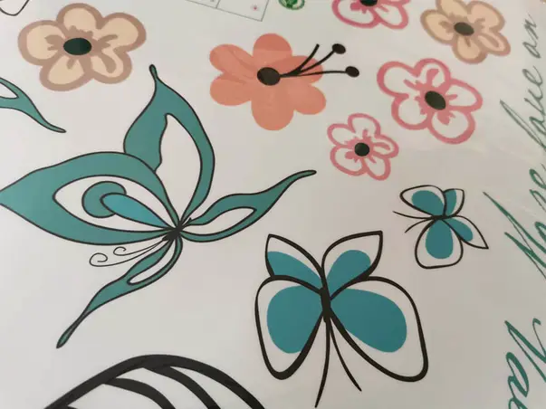 sticker perete fluturi turcoaz