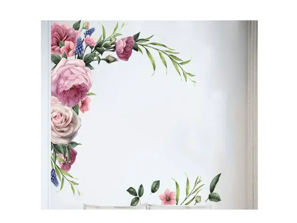 sticker perete folina decor floral mov