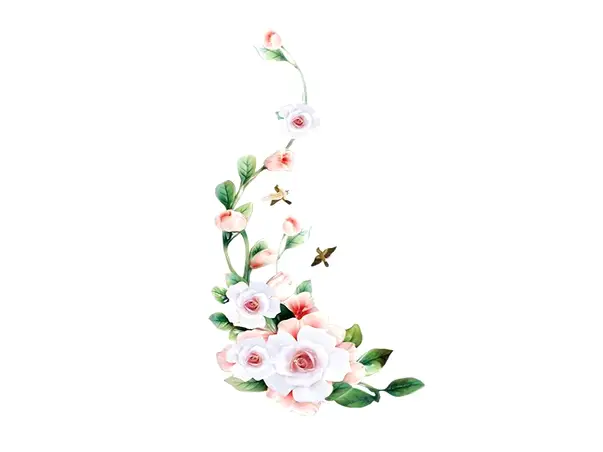 sticker perete folina decor trandafiri roz la