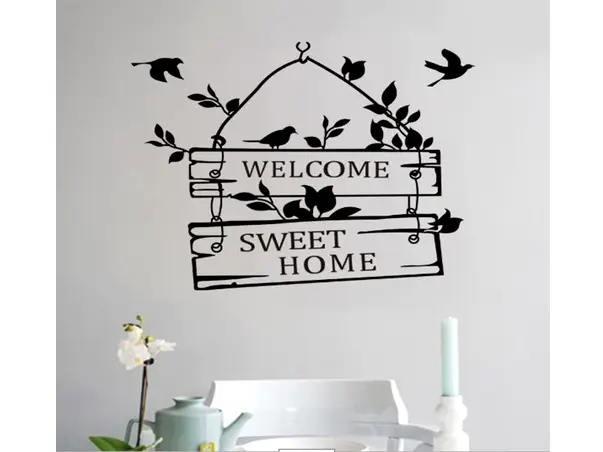 sticker perete folina sweet home negru 30 35 cm
