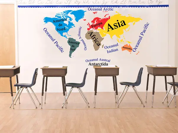 sticker perete harta lumii