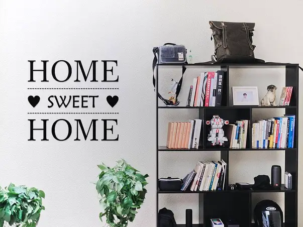 sticker perete negru home sweet home