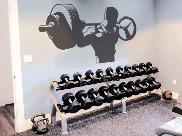 sticker perete sala antrenament greutati negru b x4