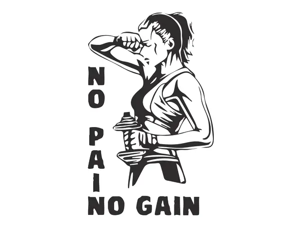 sticker perete sala antrenament no pain no gain negru b x1