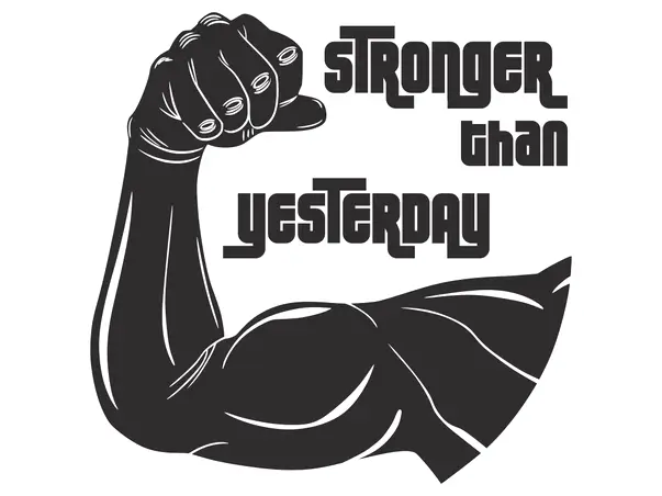 sticker perete sala antrenament stronger than yesterday x1