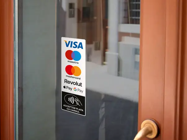 sticker plata cu cardul contactless spatii comerciale pos revolut s03