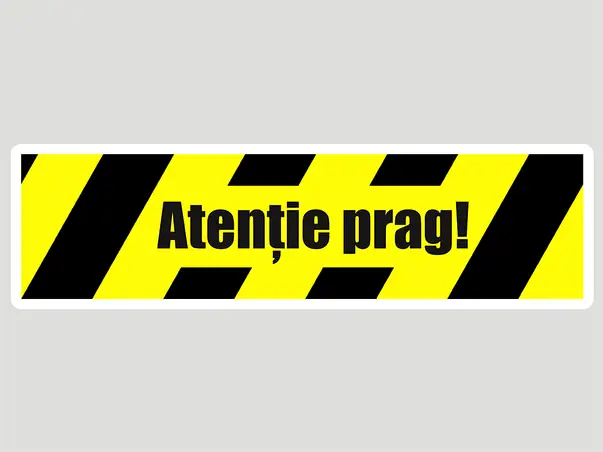 sticker podea atentie la prag folina 100 30 cm