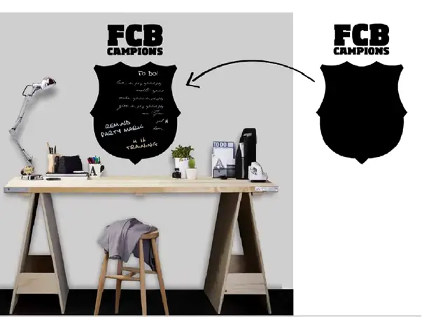 sticker tabla de scris neagra Barcelona FCB