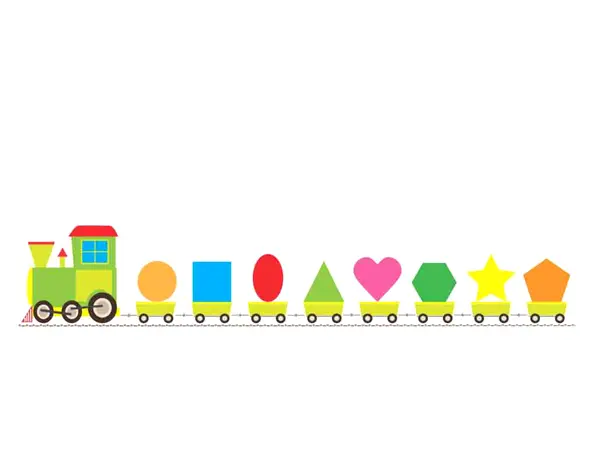 sticker trenuletul formelor geometrice