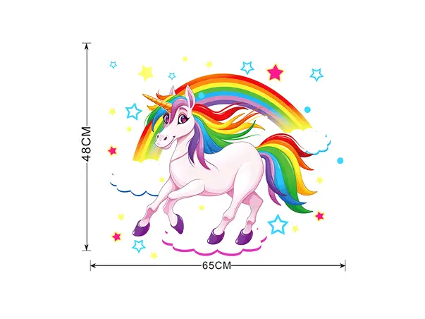 sticker unicorn si curcubeu