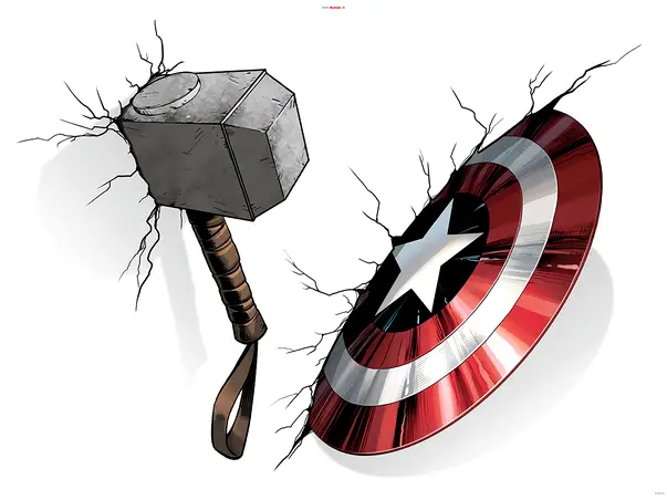 stickere 3d avengers hammer and shield