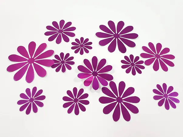 stickere 3d flori oglinda mov