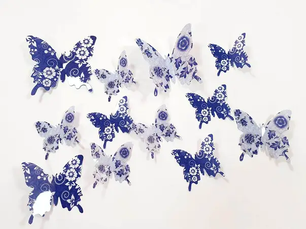 stickere 3d fluturi blue print