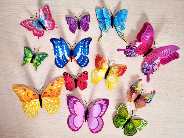 stickere 3d fluturi multicolori