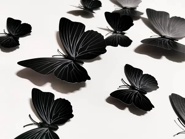 stickere 3d fluturi negri