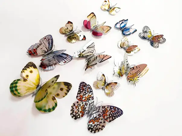 stickere 3d fluturi silvia  set 12 bucati