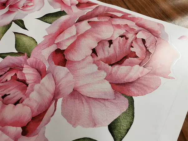 stickere bujori roz pal