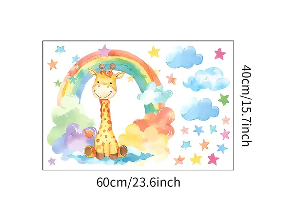 stickere camera copii girafa curcubeu stelute colorate