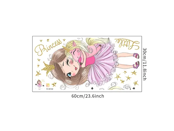 stickere camera fete printesa cu unicorn roz