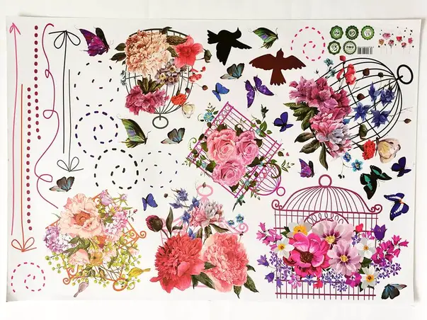 stickere colivii cu flori colorate