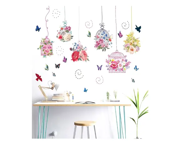 stickere colivii cu flori folina multicolor