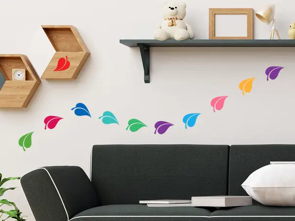 stickere colorate in forma de frunze