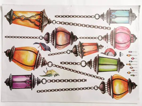 stickere decorative felinare colorate