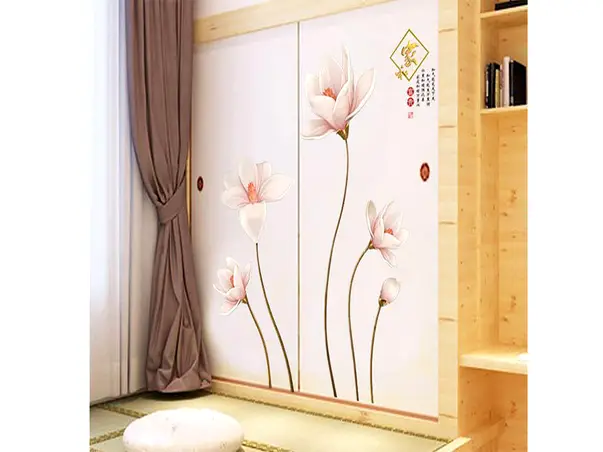 stickere decorative flori magnolie crem