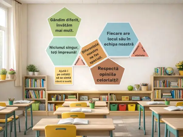stickere educative cu mesaje suntem o echipa
