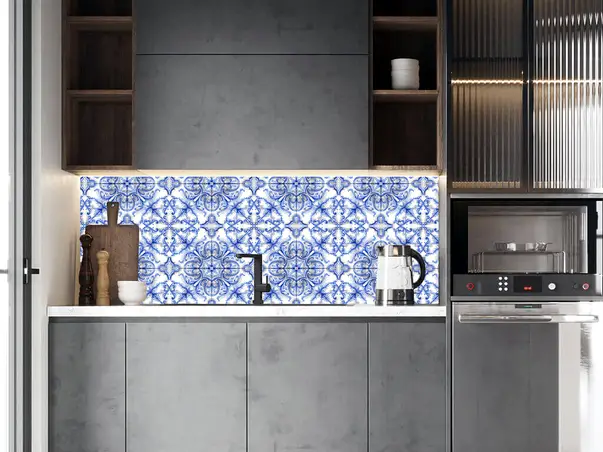 stickere faianta model albastru