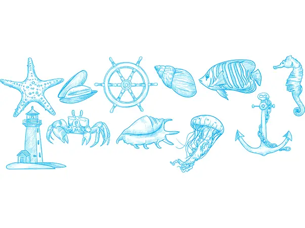 stickere faianta ocean blue folina