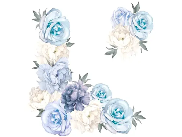 stickere flori albastre