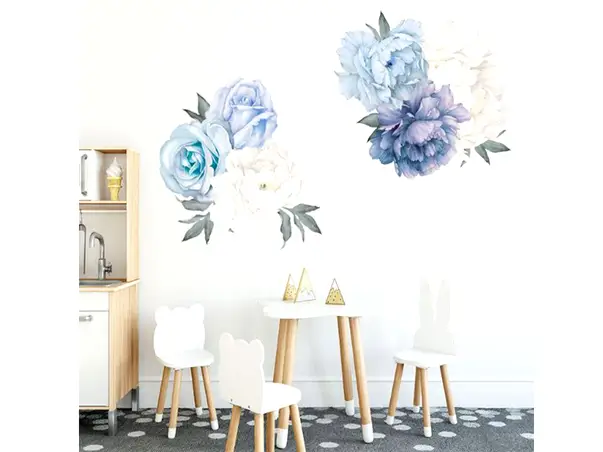 stickere flori albastre folina