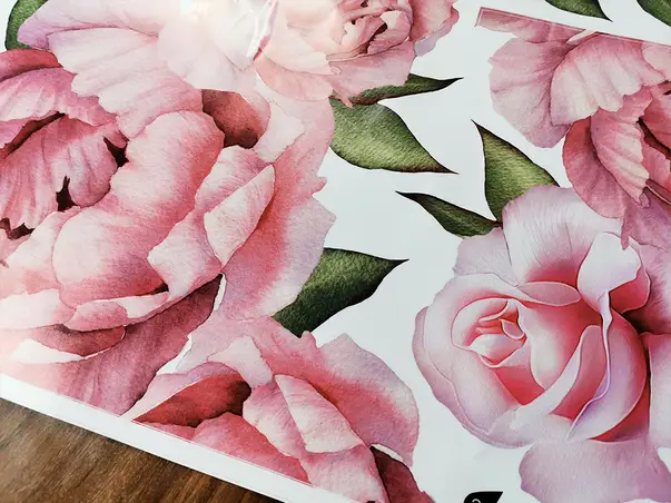 stickere flori bukori roz