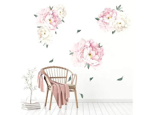 stickere flori folina bujori roz