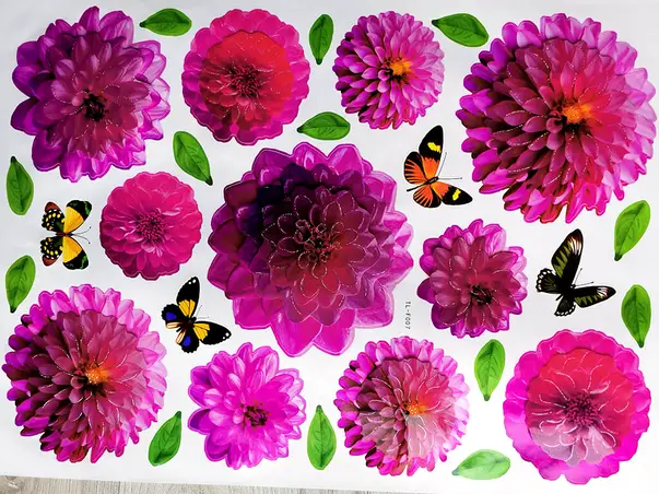 stickere flori folina dalii mov