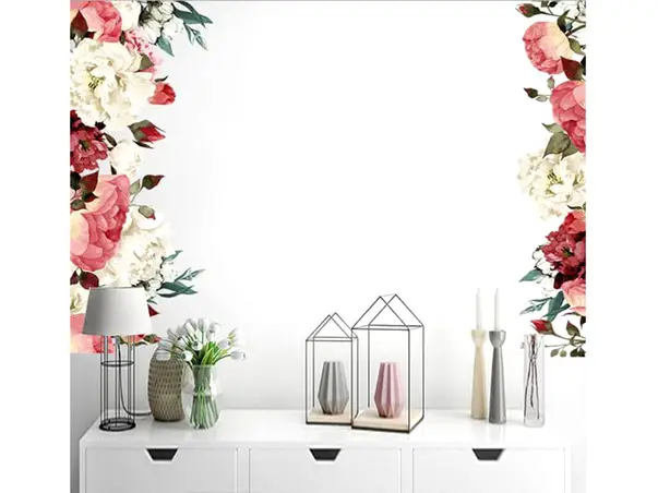 stickere flori folina decor floral rosu