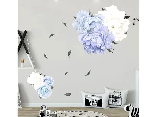 stickere flori folina decor flori albastre