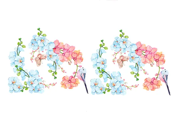 stickere flori folina orhidee in nuante pastel