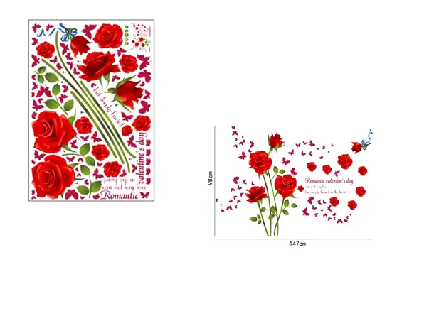 stickere flori folina trandafiri rosii