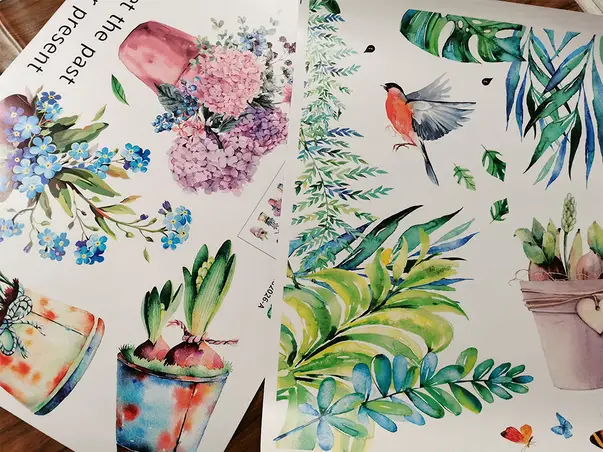 stickere flori in ghivece