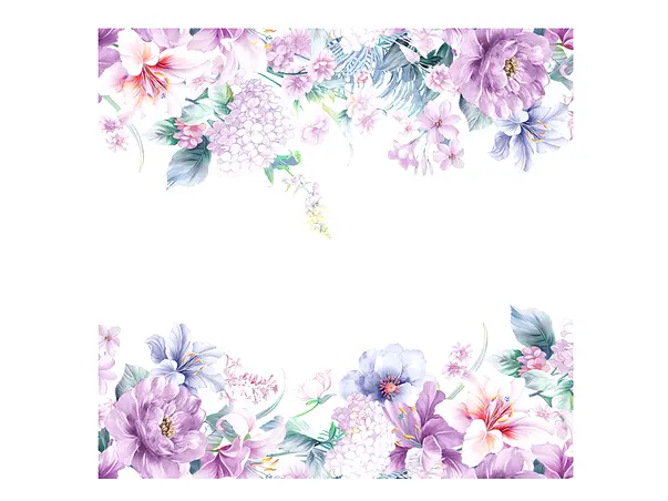 stickere flori lila bordura decorativa